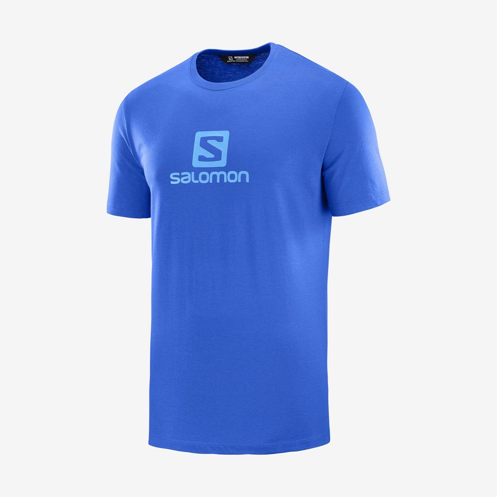 Camisetas Salomon Hombre Azules - Salomon Argentina SALOMON COTTON M,761039-YHU